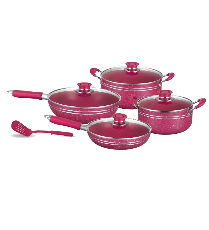 Batería Scarlett roja 5 pzas · Aluminio antiadherente Cuisine Spot