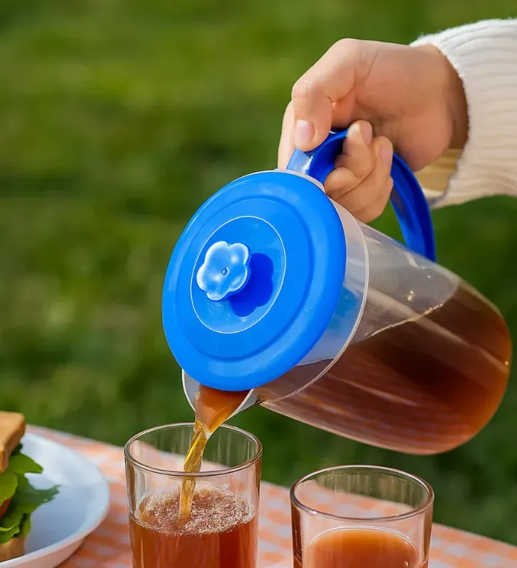 Jarra Maluma 1L Yuliana MX-481N – Natural con Tapa de Colores