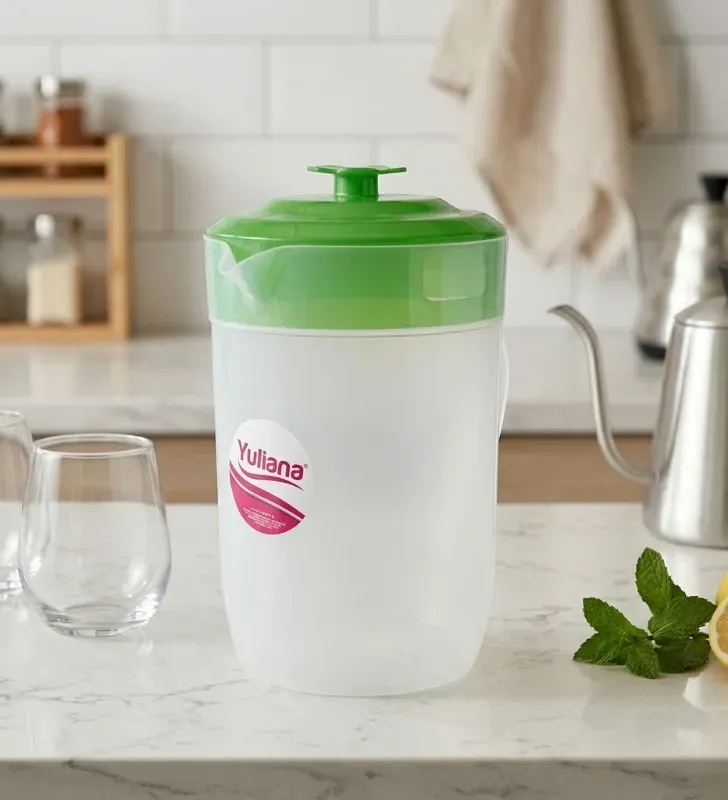 Jarra Maluma 1L Yuliana MX-481N – Natural con Tapa de Colores
