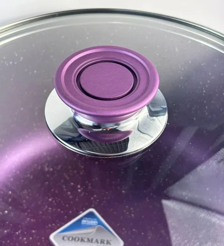 Batería Scarlett purpura 5 pzas · Aluminio antiadherente Cuisine Spot