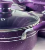 Batería Scarlett purpura 5 pzas · Aluminio antiadherente Cuisine Spot