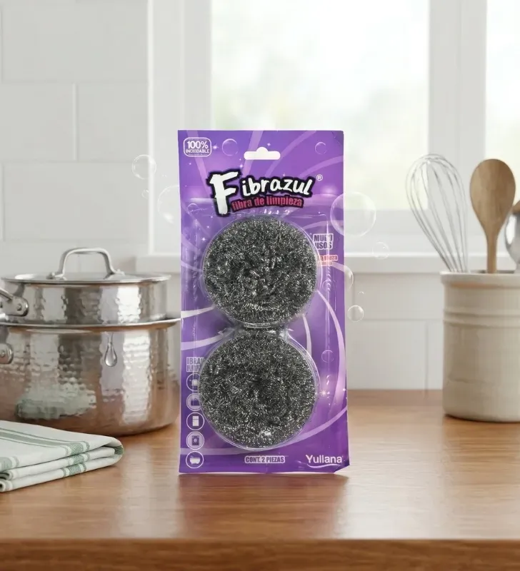 Fibra de Acero Inoxidable 2 Piezas Yuliana MX-6002 – No Raya