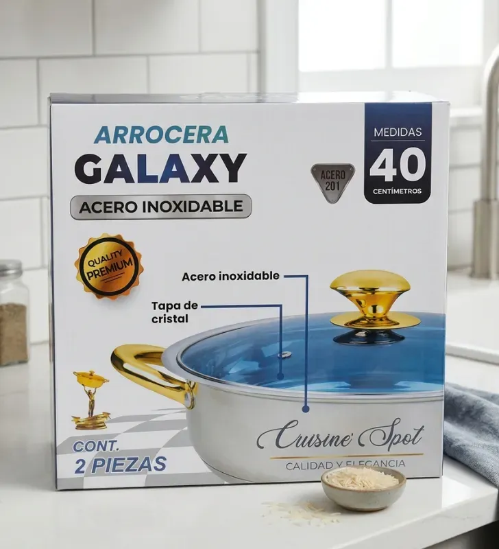 Arrocera 40cm Cuisine Spot AH-AR40 – Acero Inoxidable Gran Formato