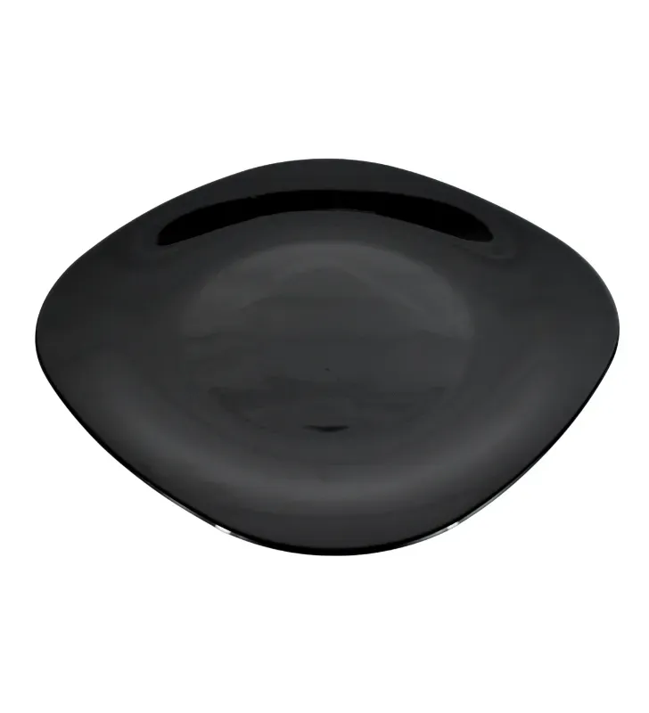Plato Cuadrado 11" Negro Cuisine Spot OGLS04 – Vidrio Opal