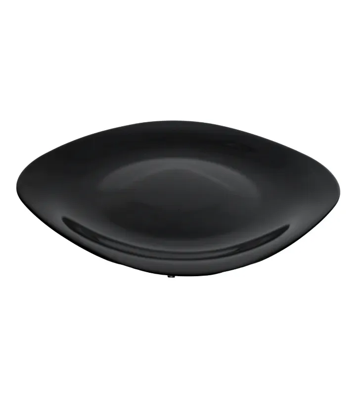 Plato Cuadrado 11" Negro Cuisine Spot OGLS04 – Vidrio Opal