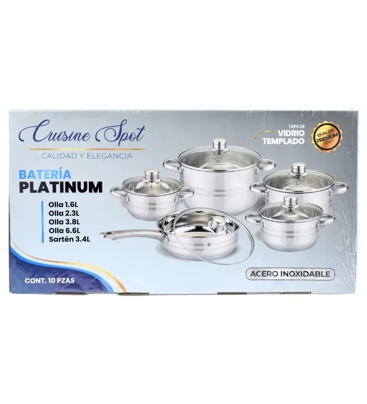 Batería de Cocina Platinum Cuisine Spot  – Acero Inox