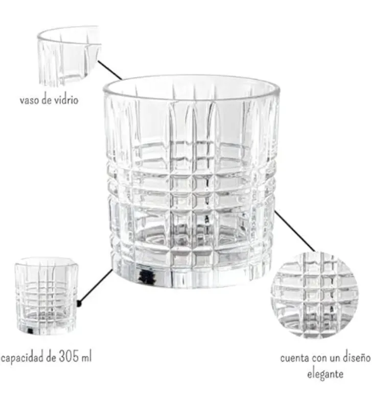 Vaso DOF Oslo 305ml Vittori 1021C – Vidrio Labrado Elegante