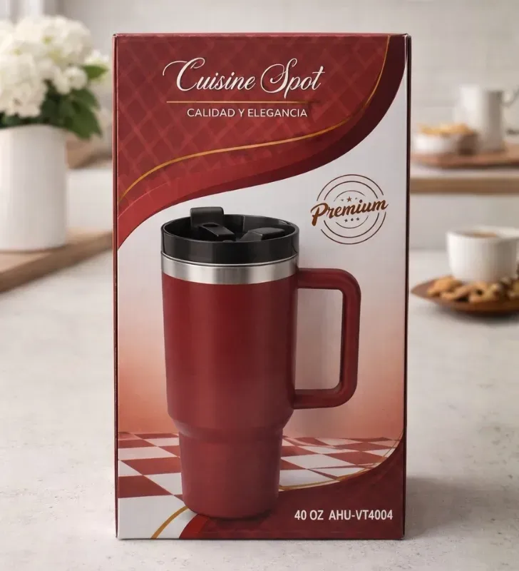 Termo 40 oz Cuisine Spot – Con Asa y Popote (1.18L)