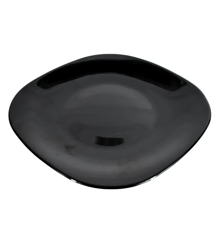Plato Cuadrado 8" Negro Cuisine Spot OGLS05 – Vidrio Opal