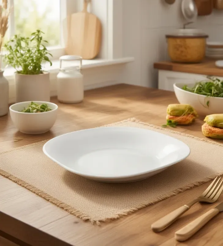 Plato 9" Blanco Cuisine Spot OGLS03 – Vidrio Opal