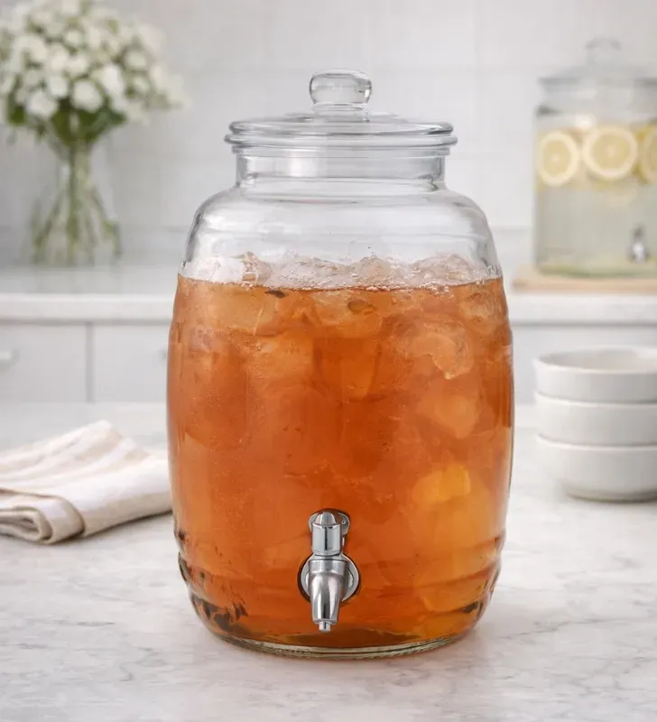 Dispensador Barrilito 9.6L Vittori 2812 – Vidrio con Llave Cromada