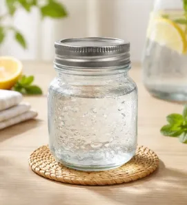 Frasco Mason Jar con Relieve Floral Vittori 3424 – Tapa a Rosca