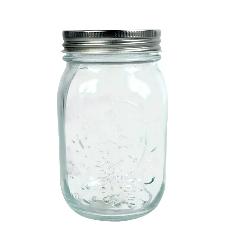 Frasco Mason Jar Floral 500ml Vittori 3426 – Tapa Gris