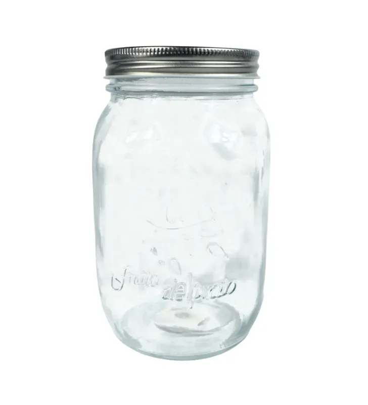 Frasco Mason Jar Floral 1 Litro Vittori 3427 – Tapa Gris