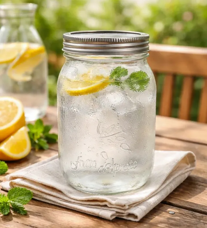 Frasco Mason Jar Floral 1 Litro Vittori 3427 – Tapa Gris