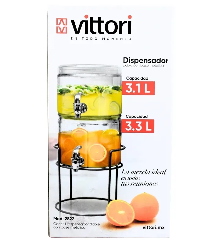 Dispensador Doble Apilable 6.4L Vittori 2822 – Base Metálica