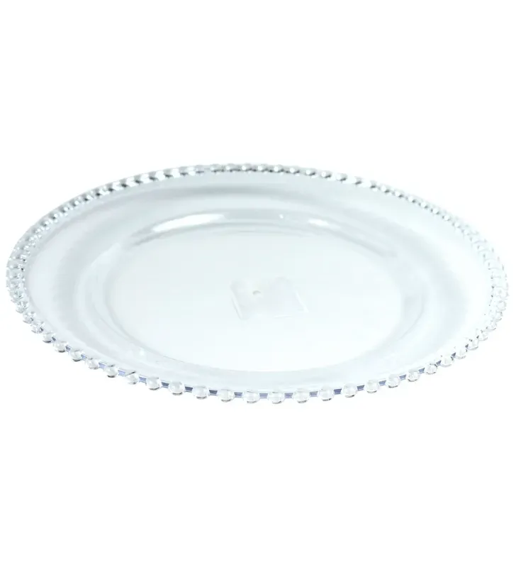 Plato Base Perla Transparente Vittori 3710 – Decoración de Eventos