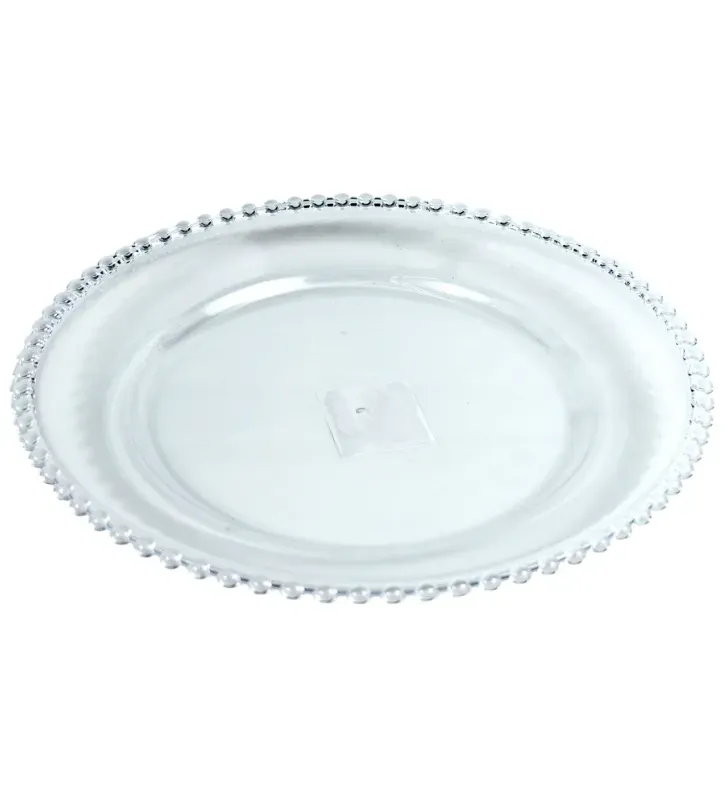 Plato Base Perla Transparente Vittori 3710 – Decoración de Eventos