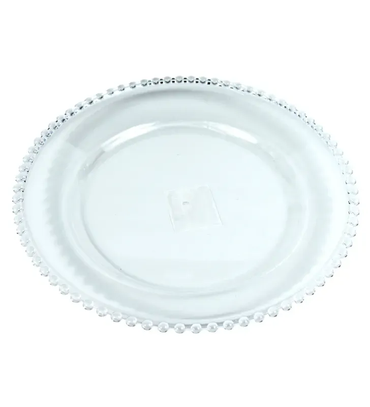 Plato Base Perla Transparente Vittori 3710 – Decoración de Eventos