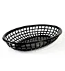 Canasta ovalada negra 9.25″ × 5.75″ – Plástico alimentario