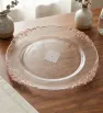 Plato Base Cádiz Transparente Filo Rosa Vittori 3704R