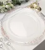 Plato Base Cádiz Transparente Filo Rosa Vittori 3704R