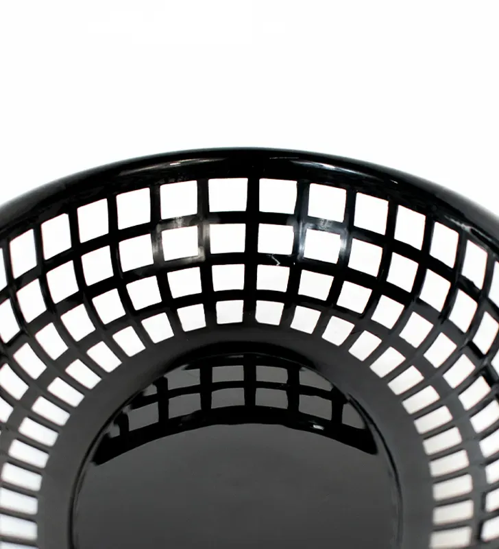 Canasta ovalada negra 9.25″ × 5.75″ – Plástico alimentario