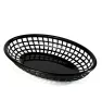 Canasta ovalada negra 9.25″ × 5.75″ – Plástico alimentario