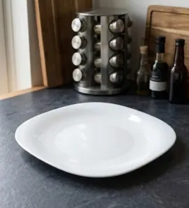 Plato Opal Glass Cuadrado 25.5cm Cuisine Spot OGLS01