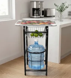 Portagarrafón de Mesa Silver Tubogar con Canasta y Diseño de Frutas