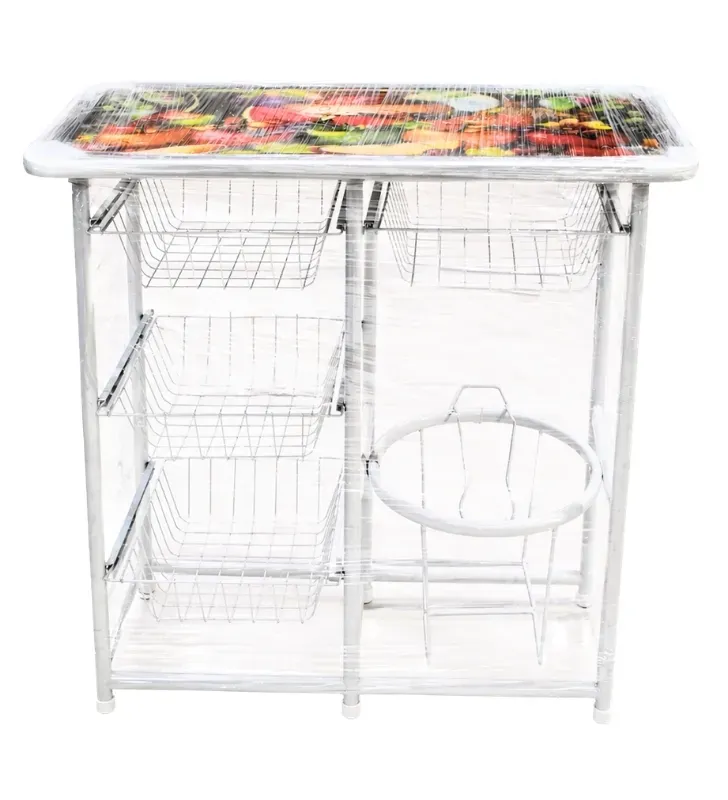 Portagarrafón Triana Sencilla Blanco Tubogar – 4 Canastas y Mesa