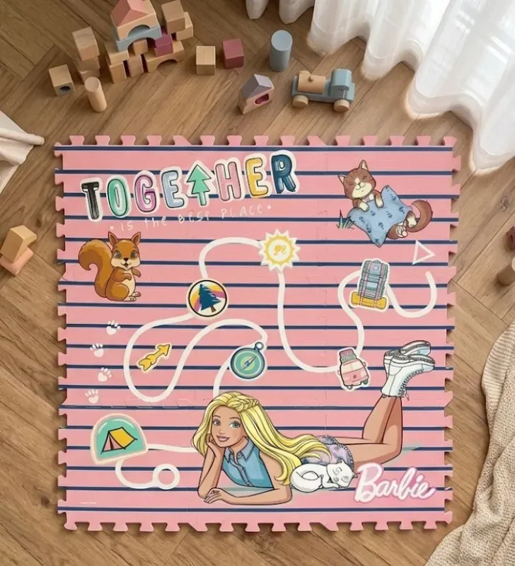 Tapete de Foamy Barbie Toymark T378962 – Piso Armable Infantil