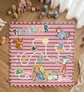 Tapete de Foamy Barbie Toymark T378962 – Piso Armable Infantil