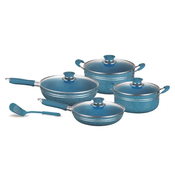 Batería Scarlett azul 5 pzas · Aluminio antiadherente Cuisine Spot