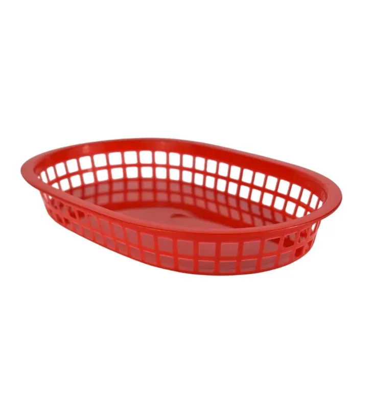 Canasta roja plástica 10.5″ × 7″ – Para Restaurante