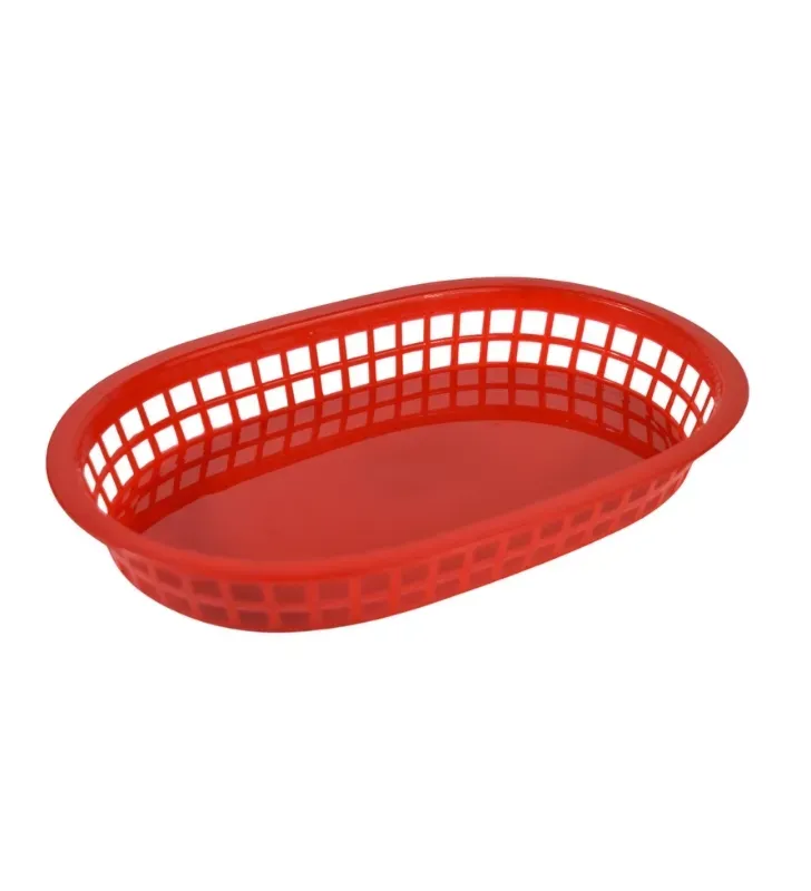 Canasta roja plástica 10.5″ × 7″ – Para Restaurante