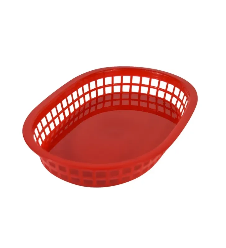 Canasta roja plástica 10.5″ × 7″ – Para Restaurante