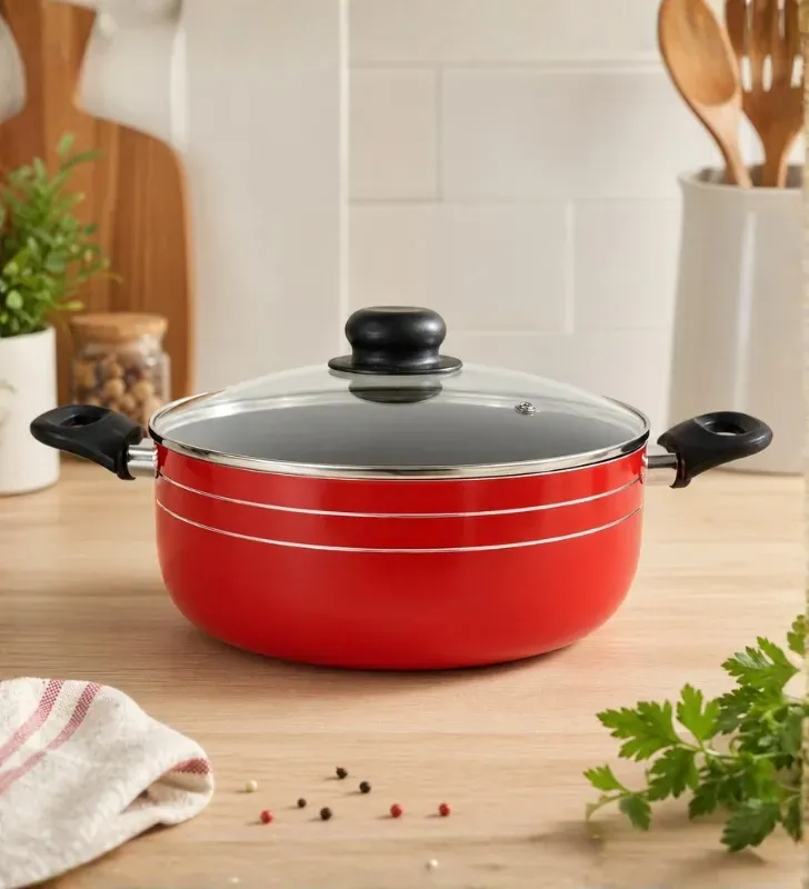 Cacerola Lamex 28 cm Roja 5.5L – Antiadherente 5 Capas
