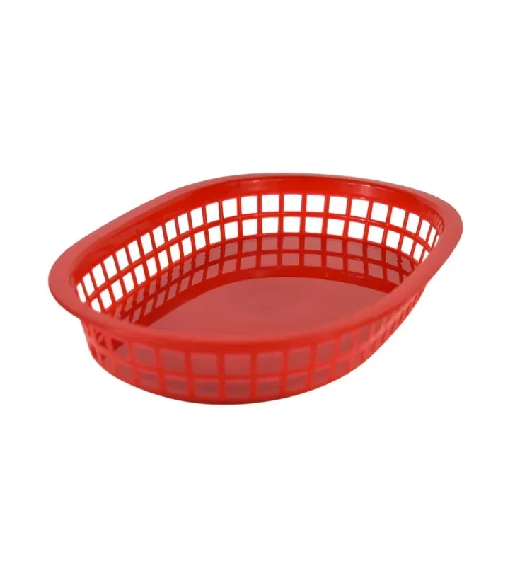 Canasta roja plástica 10.5″ × 7″ – Para Restaurante