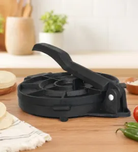 Tortilladora de Aluminio La Ideal Negra – Prensa Manual Resistente