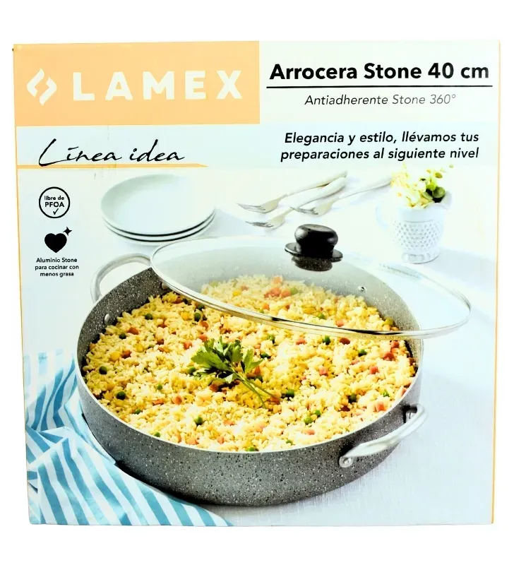 Arrocera Lamex Stone 40 cm 10.3L – 7 Capas de Antiadherente