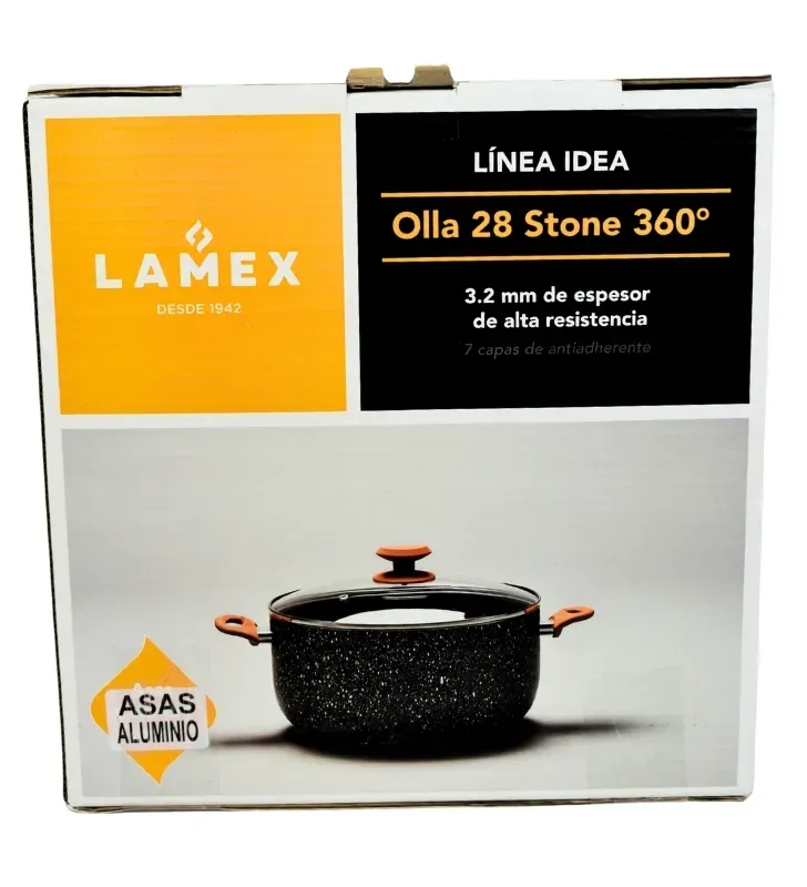Olla Lamex Stone 360° 28 cm 7.5L – Antiadherente 7 Capas