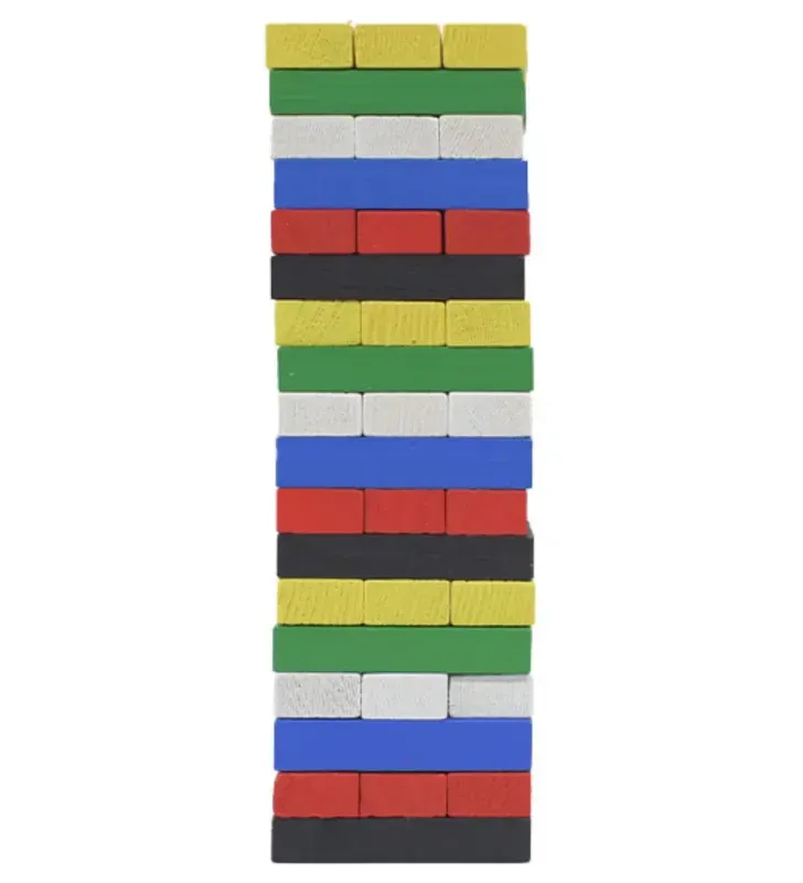 Jenga Madera de Colores 48 Piezas Wiss Toy – Juego de Mesa