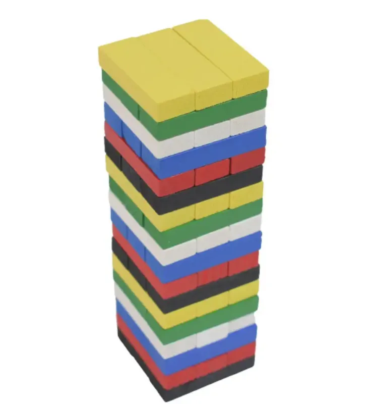 Jenga Madera de Colores 48 Piezas Wiss Toy – Juego de Mesa
