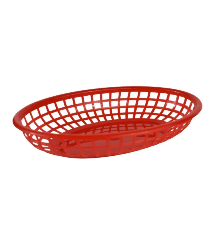 Canasta oval roja– Plástico alimentario