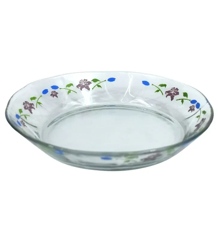 Plato Arcos Crisa Decorado Lilis Azules – Vidrio DL6