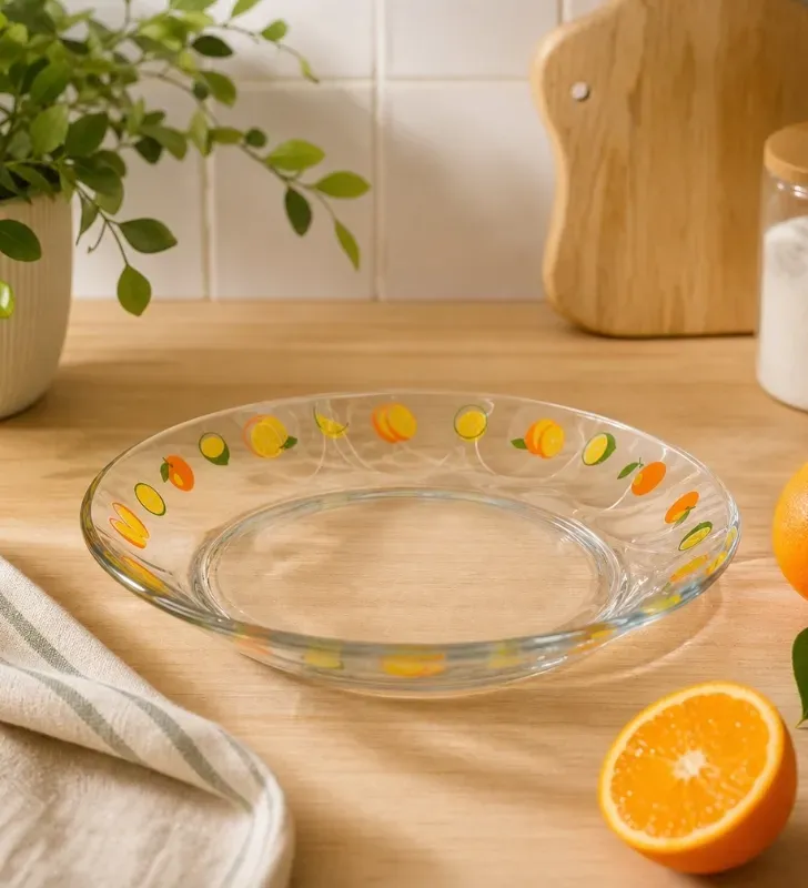 Plato Arcos Crisa Decorado Naranjas – Vidrio DCB