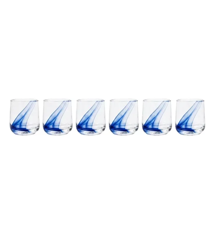 6099 JGO 6 VASOS DOF BLUE SWIRL