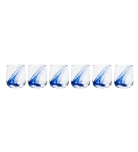 6099 JGO 6 VASOS DOF BLUE SWIRL
