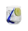 Juego de 6 Vasos Crisa Blue Swirl 394 ml – Listón Azul Artesanal